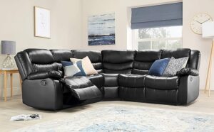 Roma Recliner Sofa In Premium Black Leather