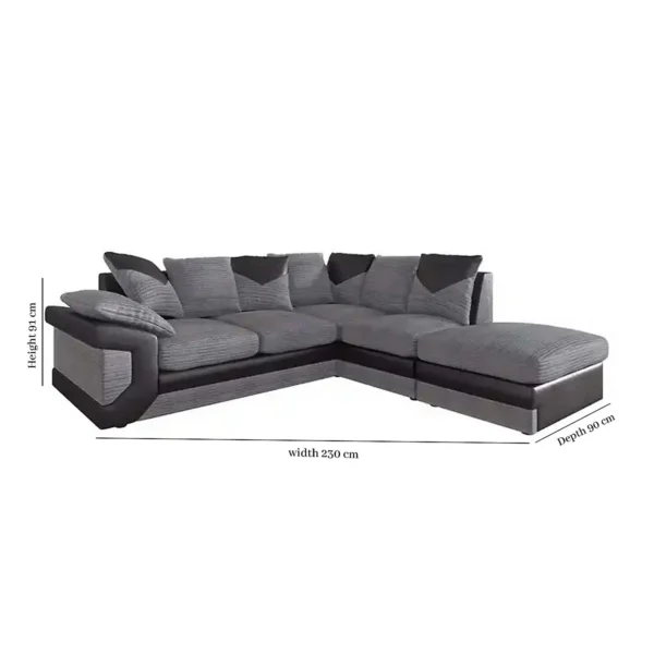 Dino 5 Seater Fabric Sofa Set