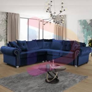 Ashwin Plush Velvet Corner Sofa