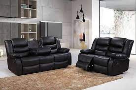 images (11) Roma Recliner Chair 3 and 2 In Premium Black Leather