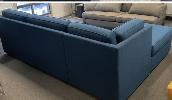 Corner Sofology sofa in modern blue fabric with spacious L-shape seating and stylish contemporary design