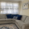 Luxury corner sofa with spacious seating in a modern family living room