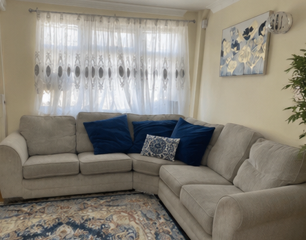 Luxury corner sofa with spacious seating in a modern family living room