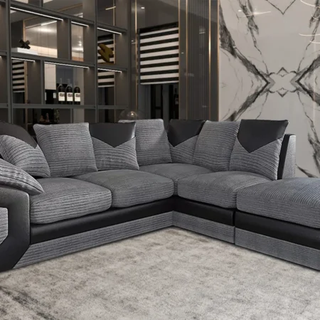 Dino 5 seater sofa in a modern living room with stylish fabric upholstery and spacious seating
