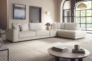 John Lewis 5 seater sofa with spacious cushions and elegant modern upholstery