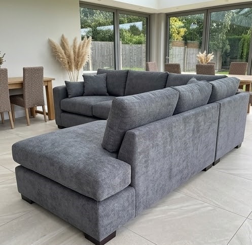 DFS grey L shape sofa
