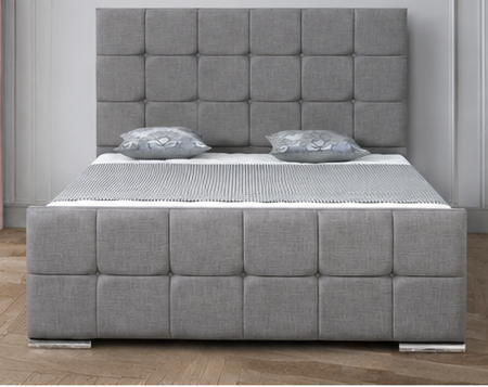 Luxury Paris bed with upholstered headboard and modern bedroom design