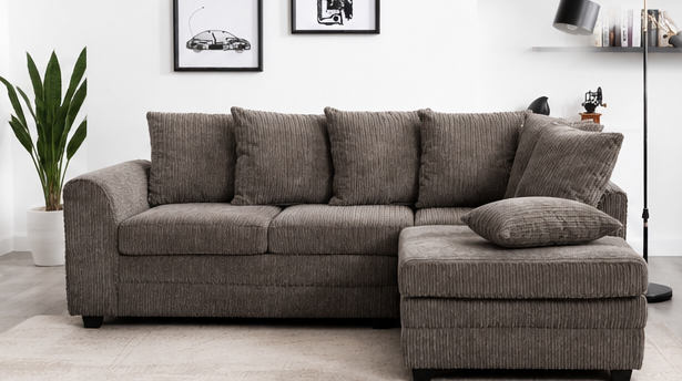 Jumbo Curved Corner Sofa in Modern Living Room