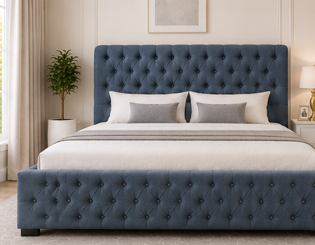 Kendal Butterfly Bed luxury wingback storage bed with upholstered headboard