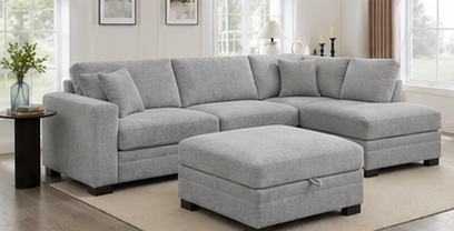 Chenille Cord Sofa - Image 5