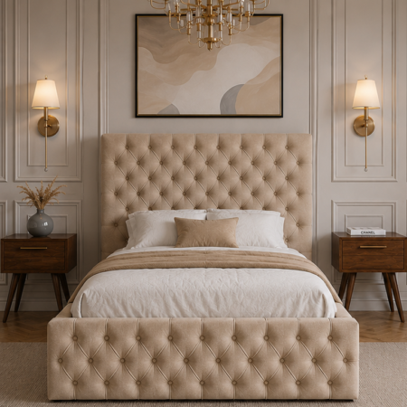 The Chesterfield Double Bed combines timeless elegance with everyday practicality
