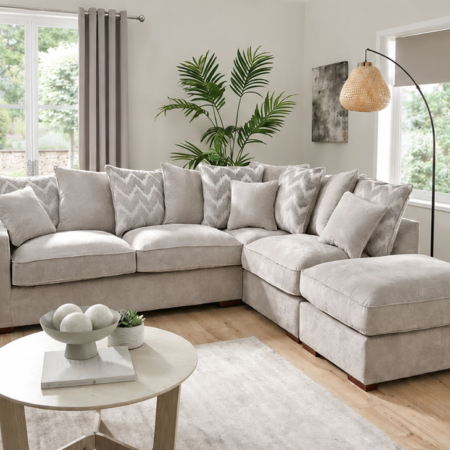 Luxury Recliner 4 Seater Sofa with premium fabric upholstery and reclining seats.