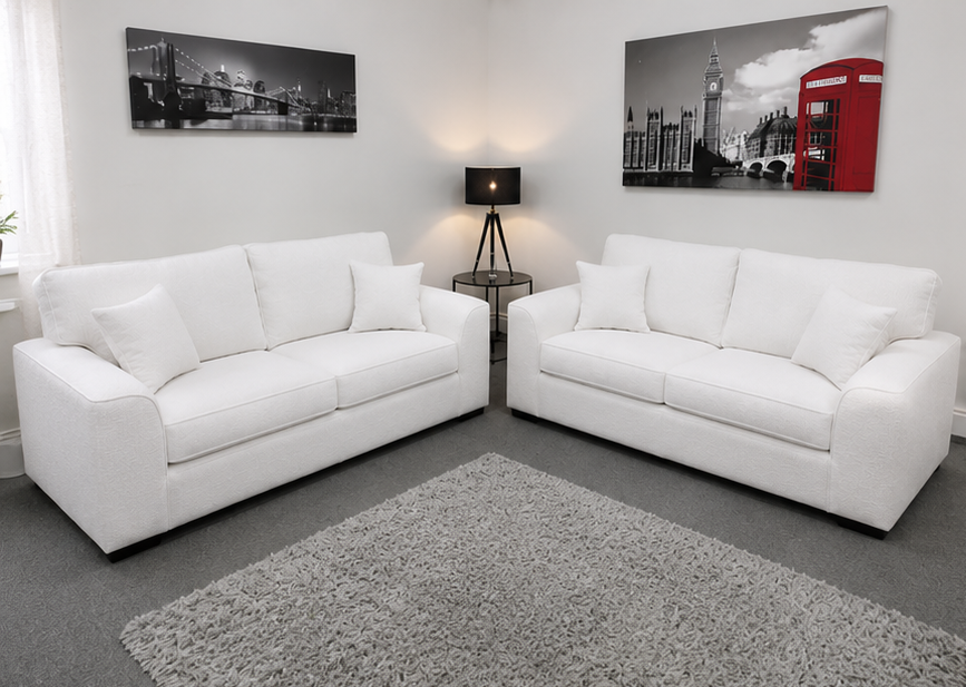 3 2 Seater Sofa with premium fabric upholstery in a stylish modern living room