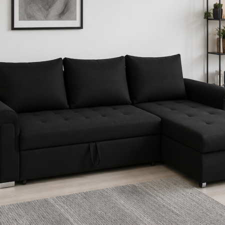 Designer Corner Sofa with premium fabric upholstery in a modern UK living room