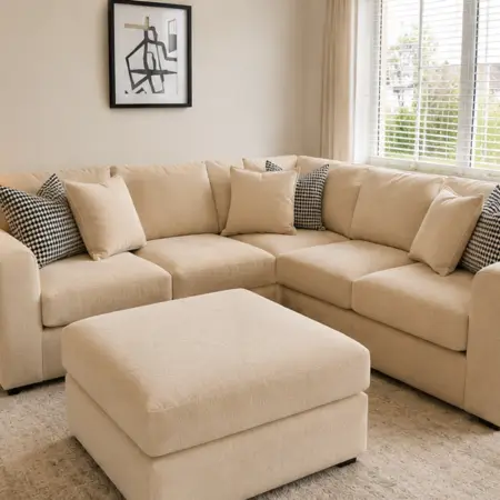 Small Space Sofa with premium fabric upholstery for compact UK living rooms