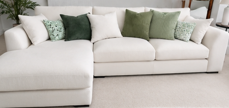 Sofa Suite with premium fabric upholstery in a modern UK living room