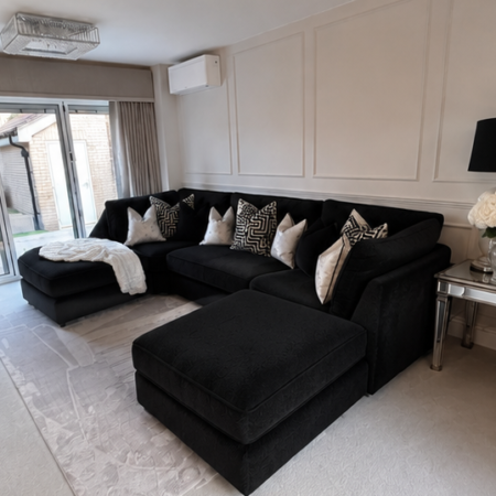 Home Decor Sofa with premium fabric upholstery for modern living rooms
