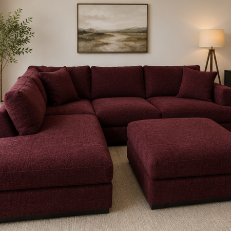 Reinforced Frame Sofa with premium fabric upholstery and solid hardwood frame