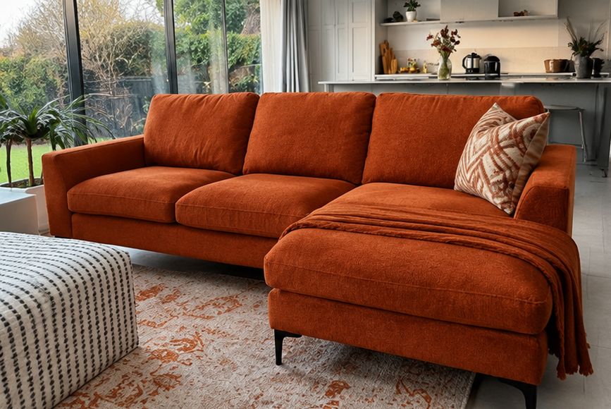 Sectional Sofa with premium fabric upholstery in a modern living room