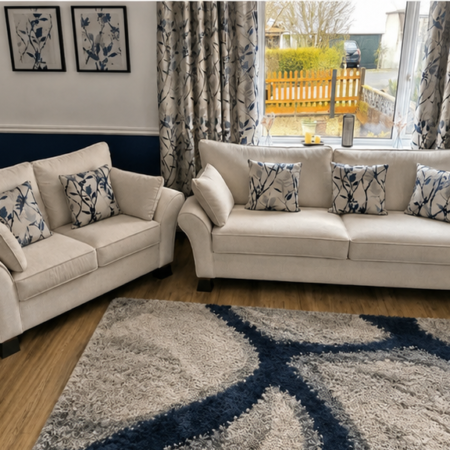 Best 2 & 3 Seater Sofa Set with premium fabric upholstery in a modern living room