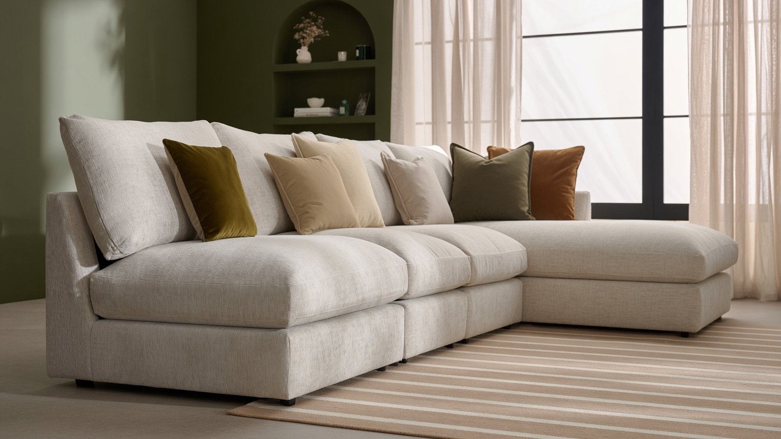 Contemporary High Back Sofa - Image 2