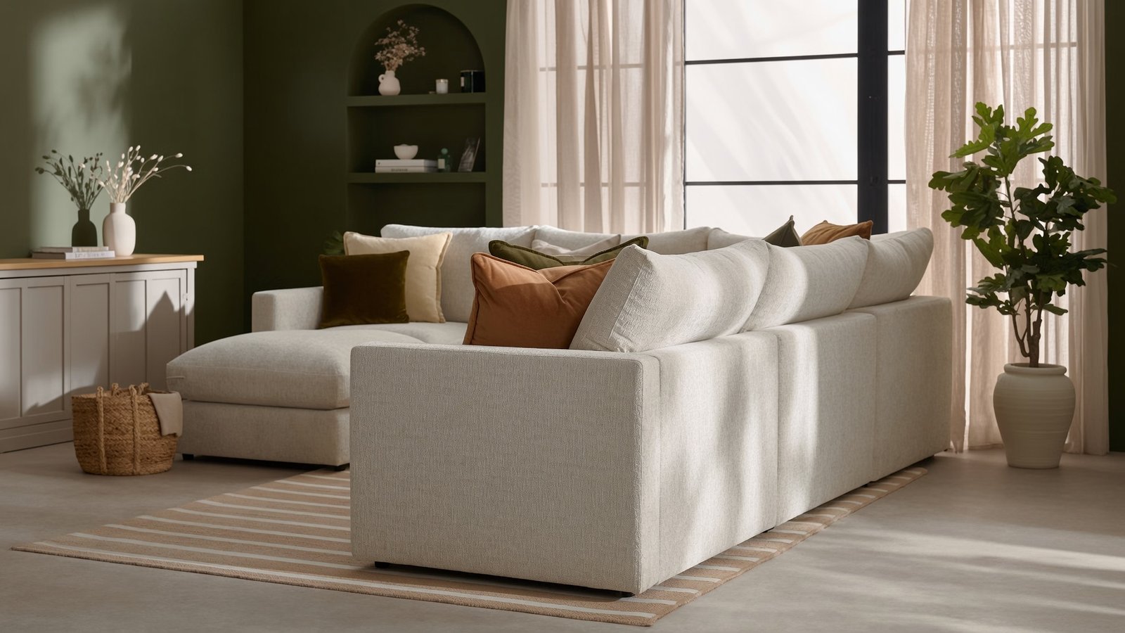 Contemporary High Back Sofa - Image 3